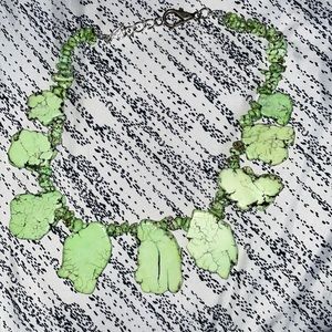 green/ brown dangle necklace